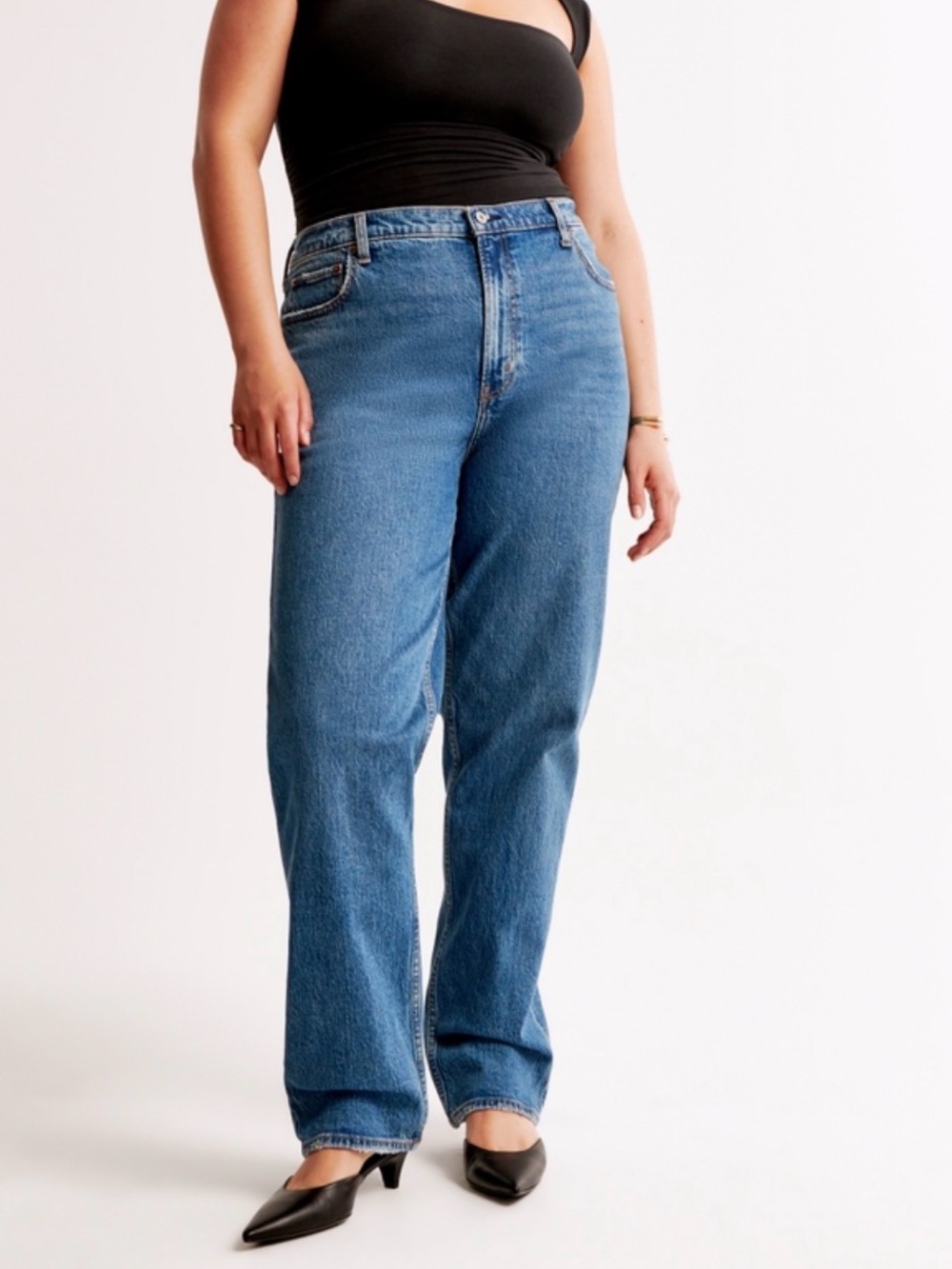 Abercrombie & Fitch Curve Love The 90s Ultra High Rise Denim Jeans 18 Short